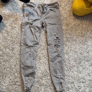 Distressed Gray Skinny Jeans